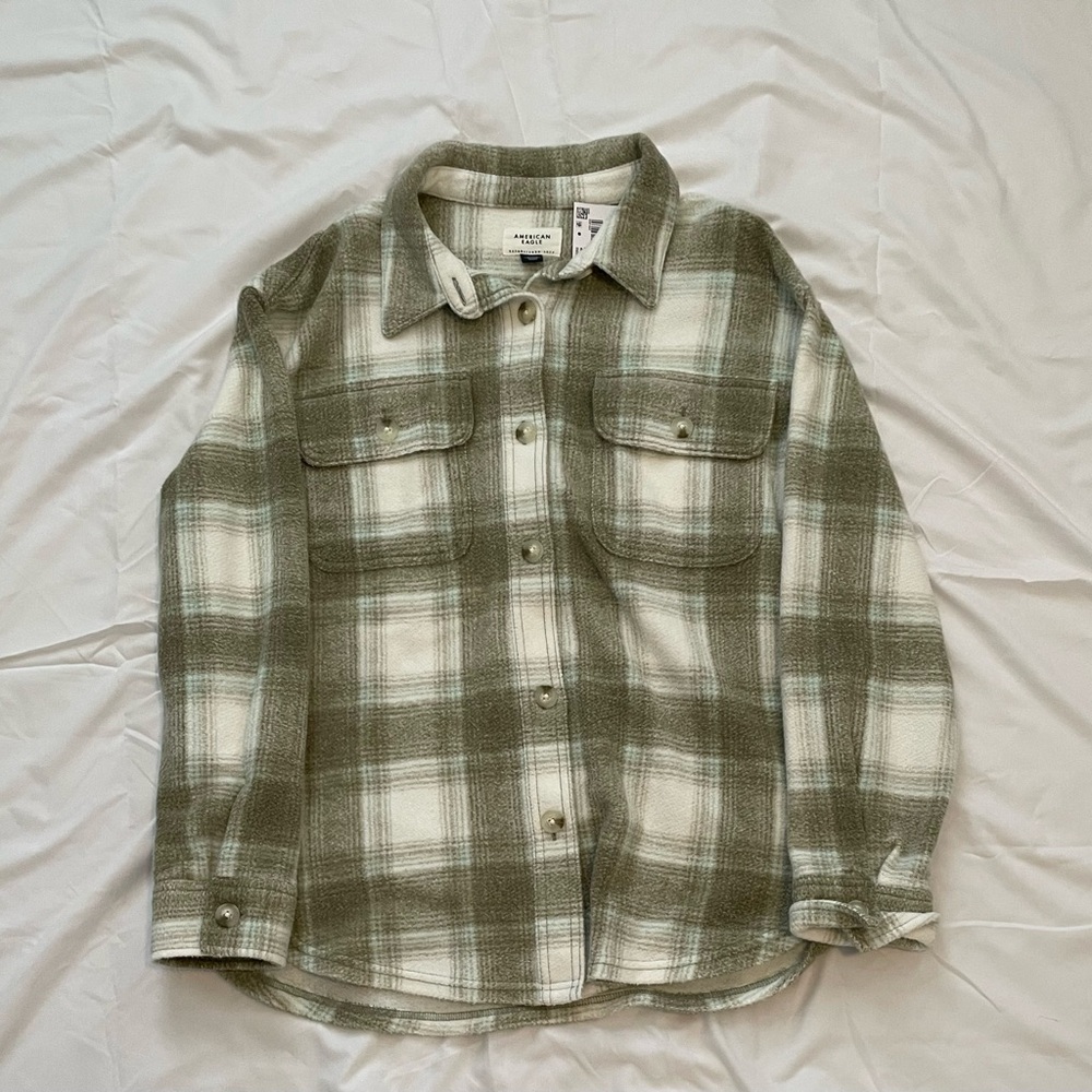 American Eagle Green Plaid Shirt